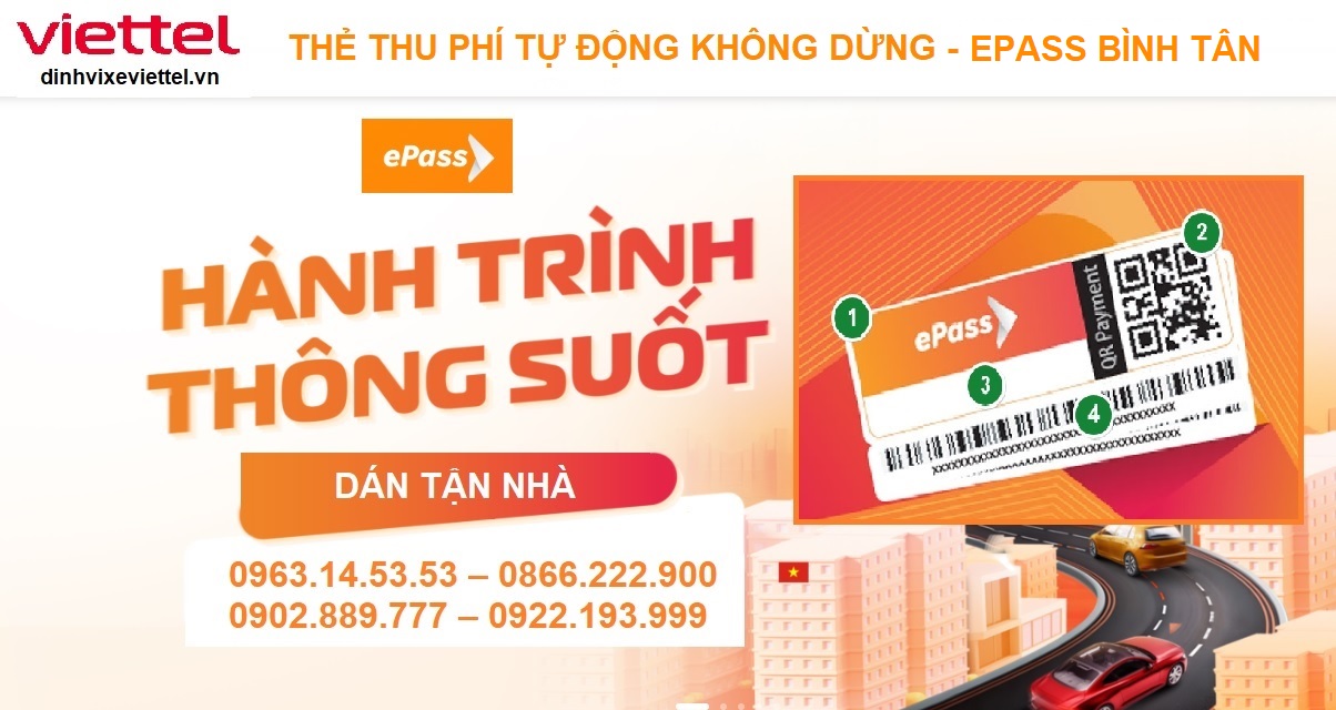 ePass Bình Tân dán tận nơi thẻ thu phí tự động không dừng